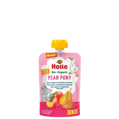Holle Pear Pony with Pear, peach, & raspberries with spelt From 8 months 