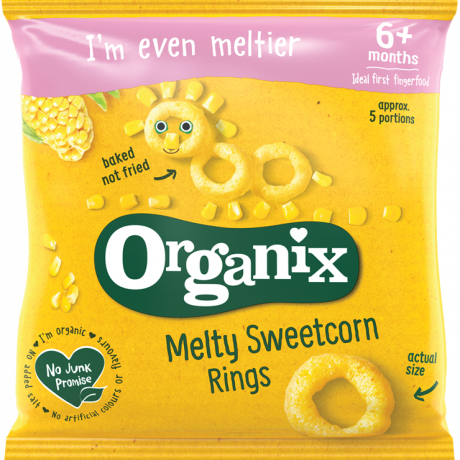 Organix Melty Sweetcorn Rings 7+ months 20g