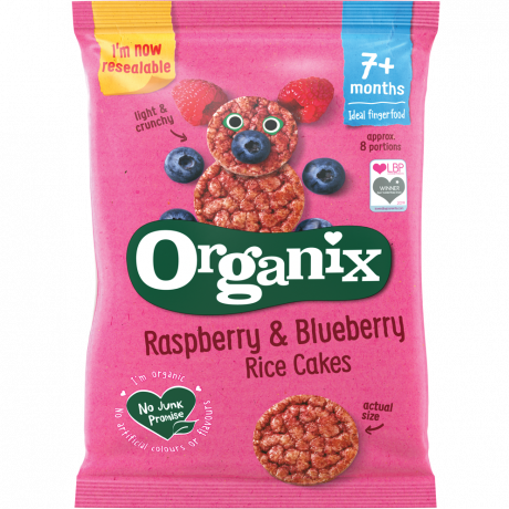 Organix Raspberry & Blueberry Rice Cakes 7+ 50g